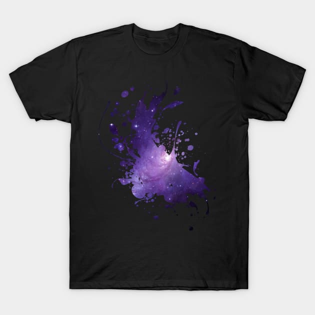 Blue Galaxy Abstract T-Shirt by nZDesign